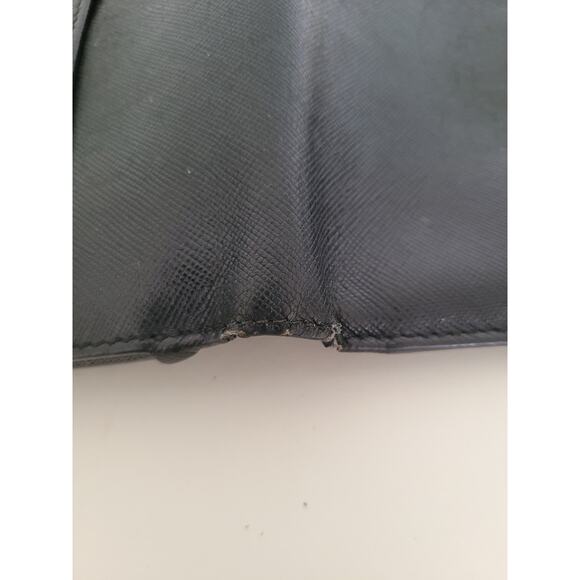 Salvatore Ferragamo Gancini Wallet Medium Tifold Black Nero Leather Designer - Picture 8 of 9